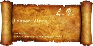 Lassan Vince névjegykártya