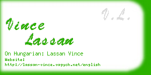 vince lassan business card